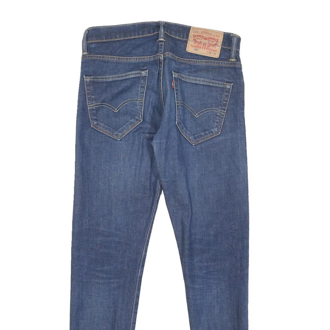 LEVI'S 520 Mens Jeans Blue Slim Skinny Denim Raw W28 L32 Stretch Classic