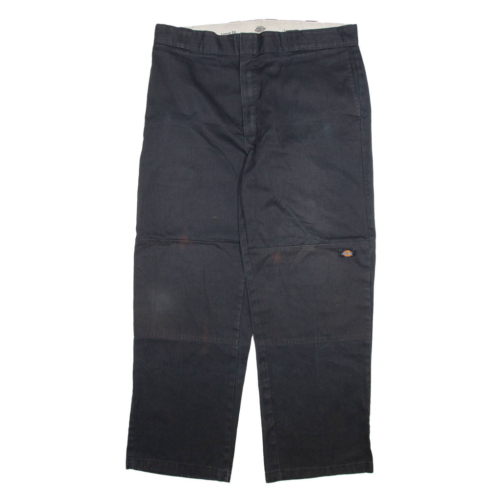 DICKIES Mens Trousers Black Loose Straight W38 L32