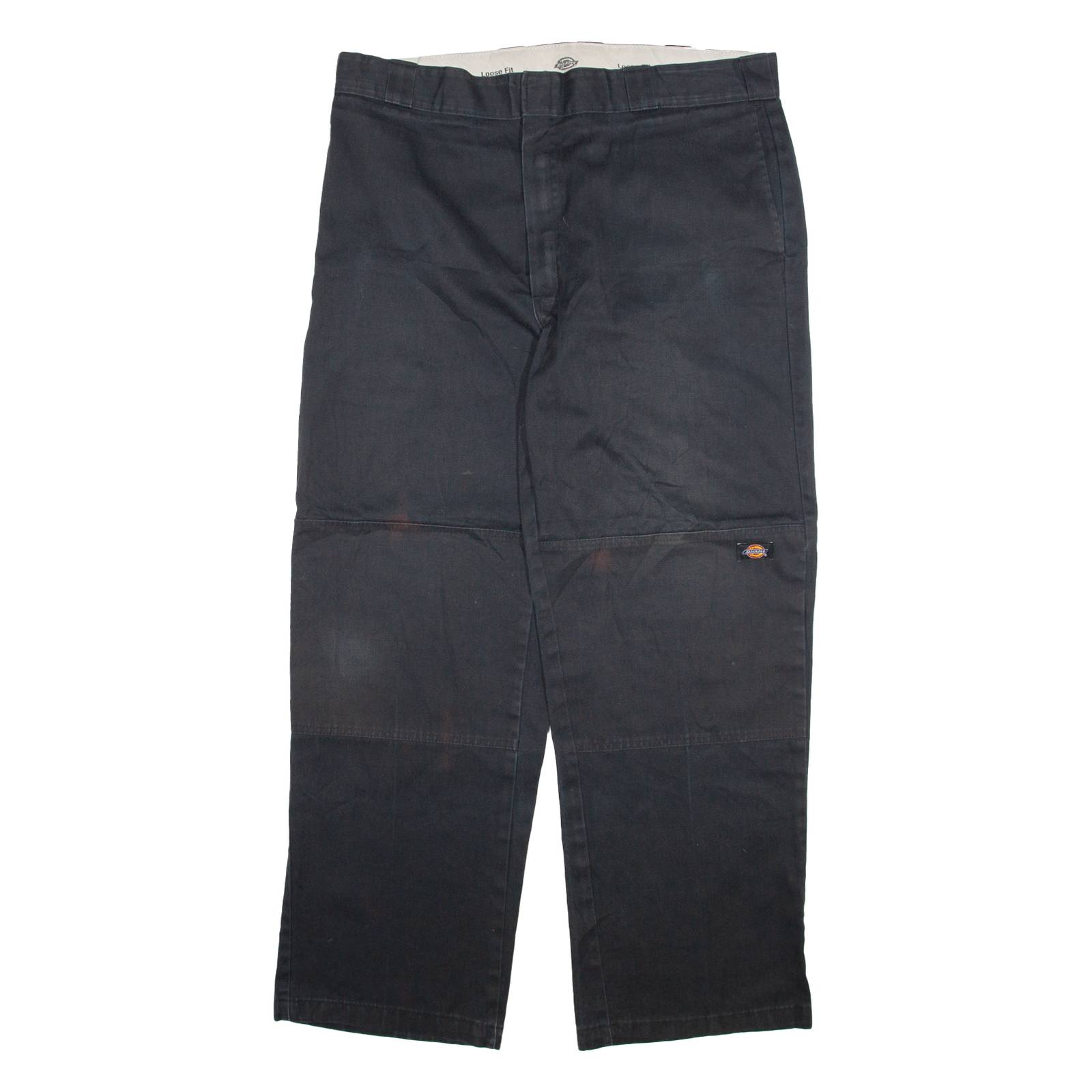 DICKIES Mens Trousers Black Loose Straight W38 L32