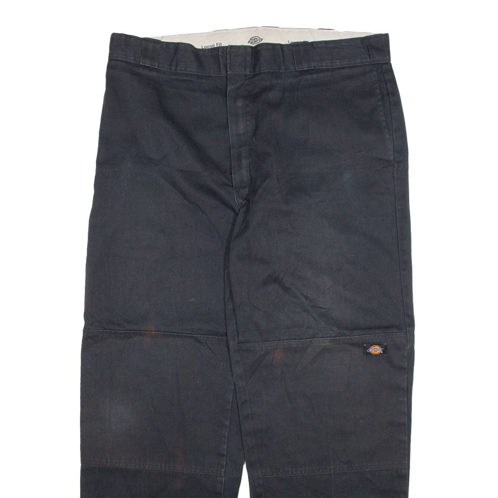 DICKIES Mens Trousers Black Loose Straight W38 L32