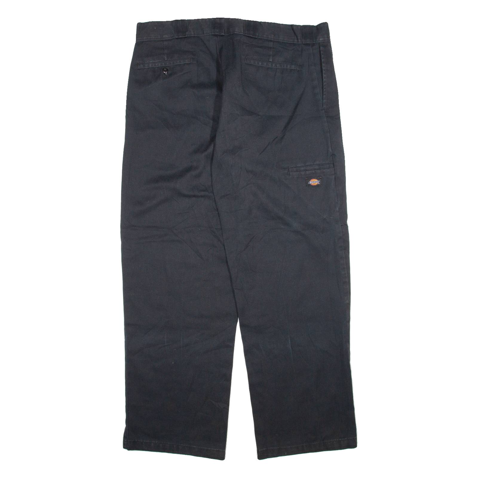 DICKIES Mens Trousers Black Loose Straight W38 L32