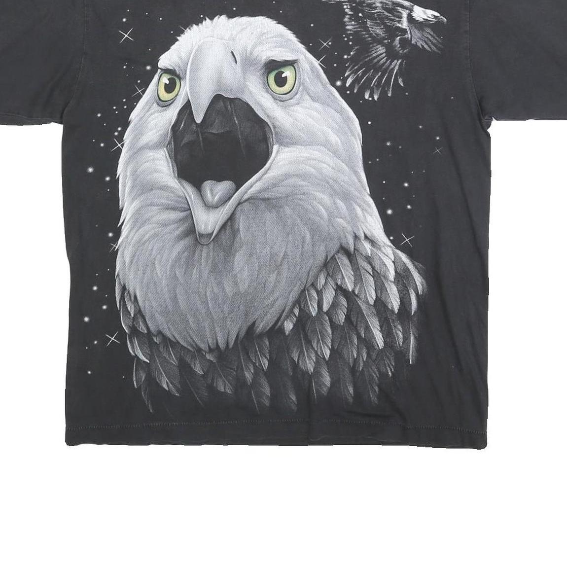 ROCK EAGLE Single Stitch Mens Black Eagle Graphic T-Shirt L Short Sleeve