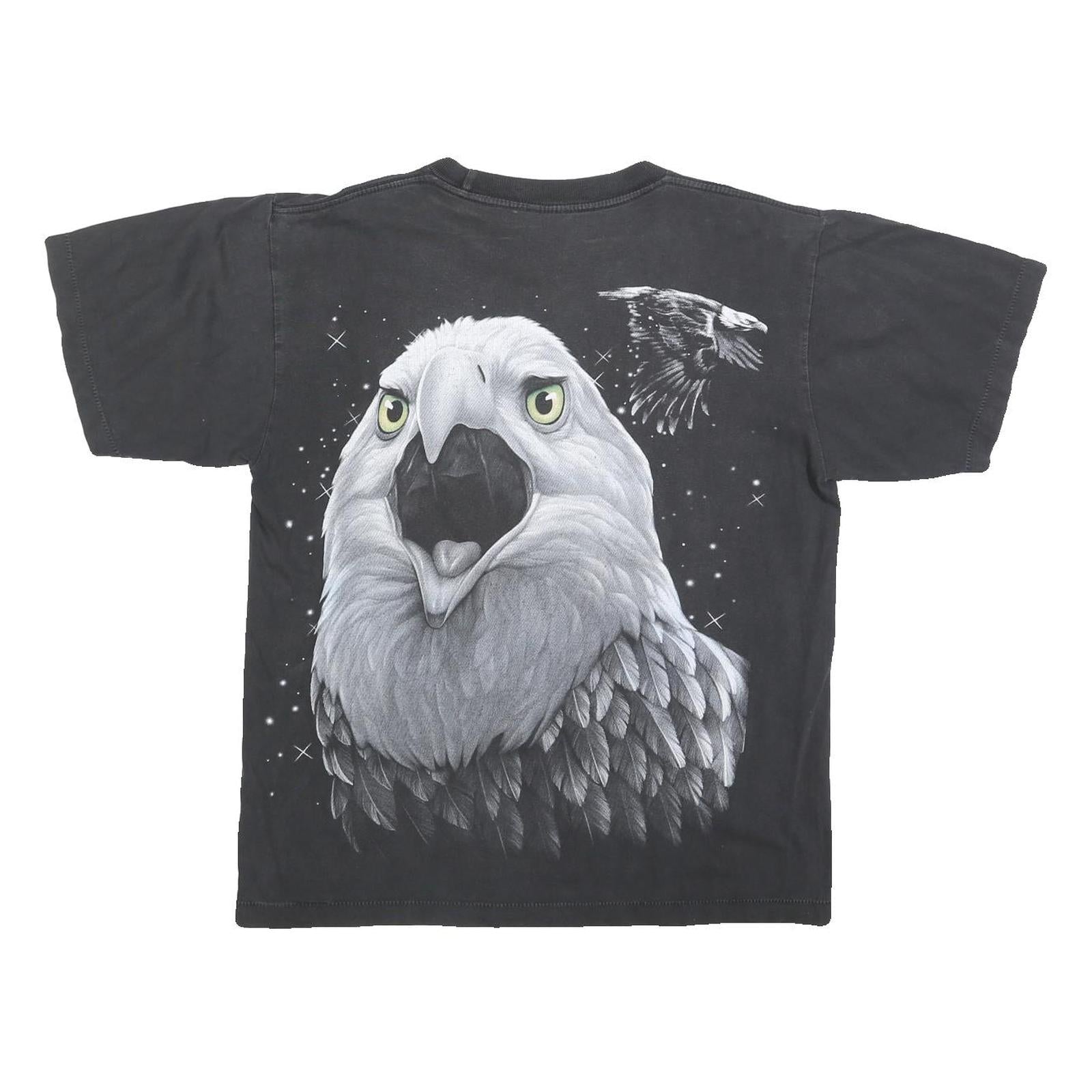ROCK EAGLE Single Stitch Mens Black Eagle Graphic T-Shirt L Short Sleeve
