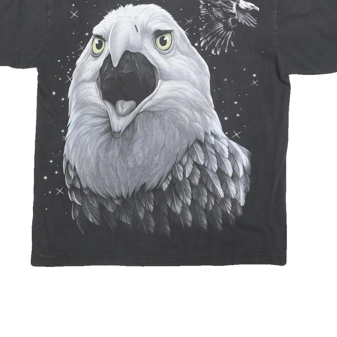 ROCK EAGLE Single Stitch Mens Black Eagle Graphic T-Shirt L Short Sleeve