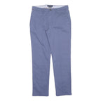 TOMMY HILFIGER Womens Cotton Blend Blue Regular Fit Straight Leg Trousers W29