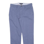TOMMY HILFIGER Womens Cotton Blend Blue Regular Fit Straight Leg Trousers W29