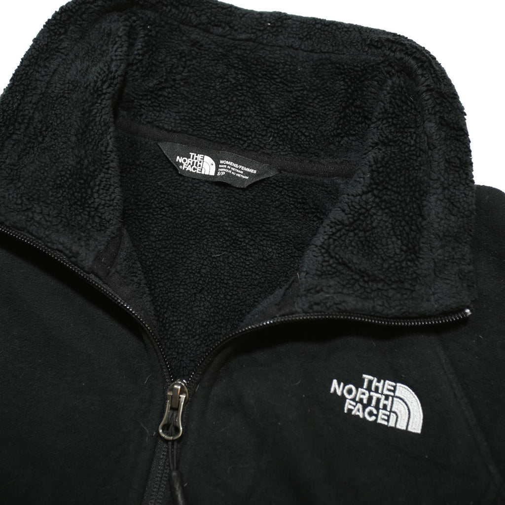 THE NORTH FACE Womens Black Fleece Jacket S Polyester Zip Classic Outdoor Warm