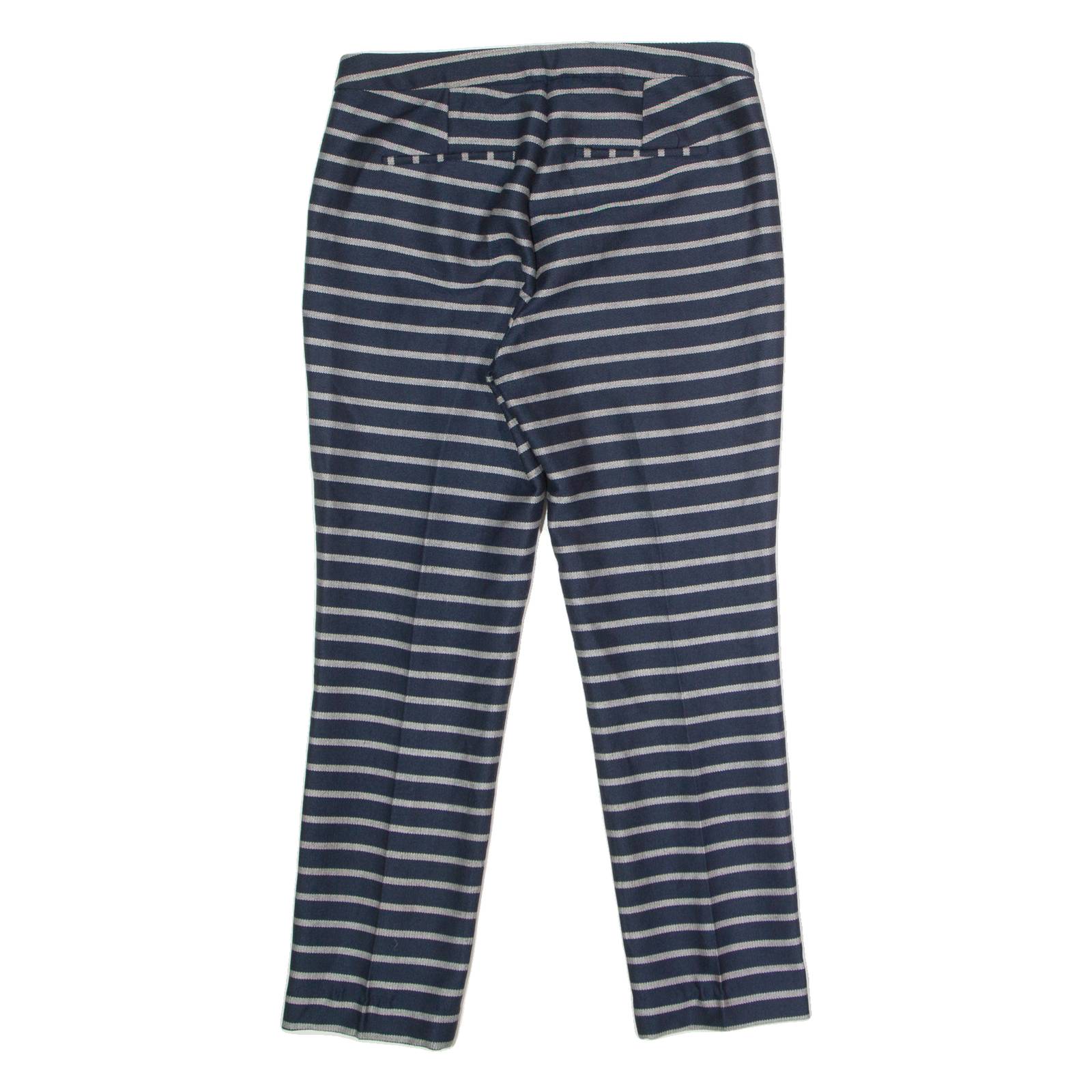 ZARA Striped Womens Trousers Blue Regular Tapered W30 L26