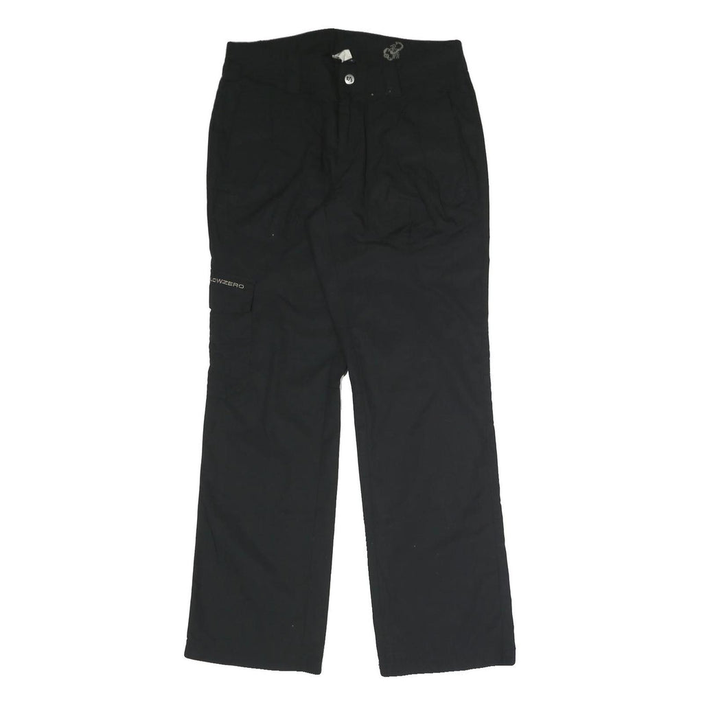 BELOWZERO Mens Cotton Blend Black Relaxed Straight Trousers W32 L32 Casual Zip