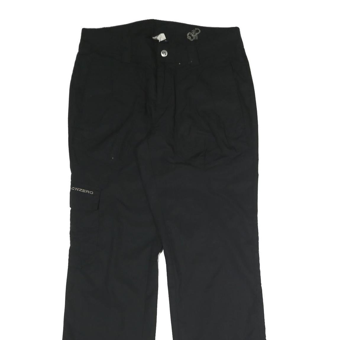 BELOWZERO Mens Cotton Blend Black Relaxed Straight Trousers W32 L32 Casual Zip