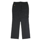 BELOWZERO Mens Cotton Blend Black Relaxed Straight Trousers W32 L32 Casual Zip