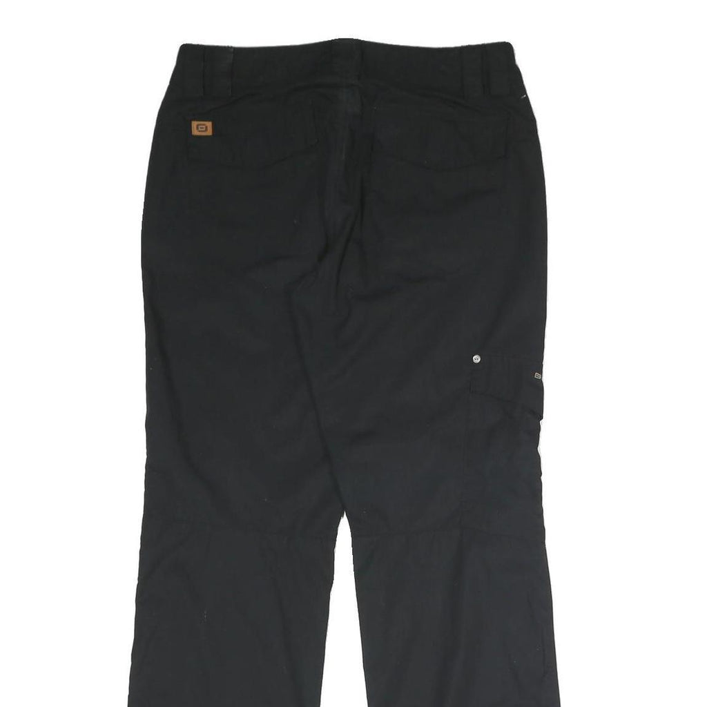 BELOWZERO Mens Cotton Blend Black Relaxed Straight Trousers W32 L32 Casual Zip