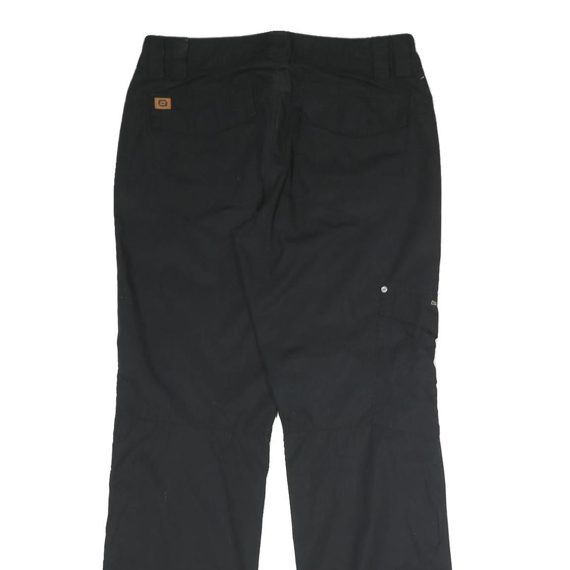 BELOWZERO Mens Cotton Blend Black Relaxed Straight Trousers W32 L32 Casual Zip