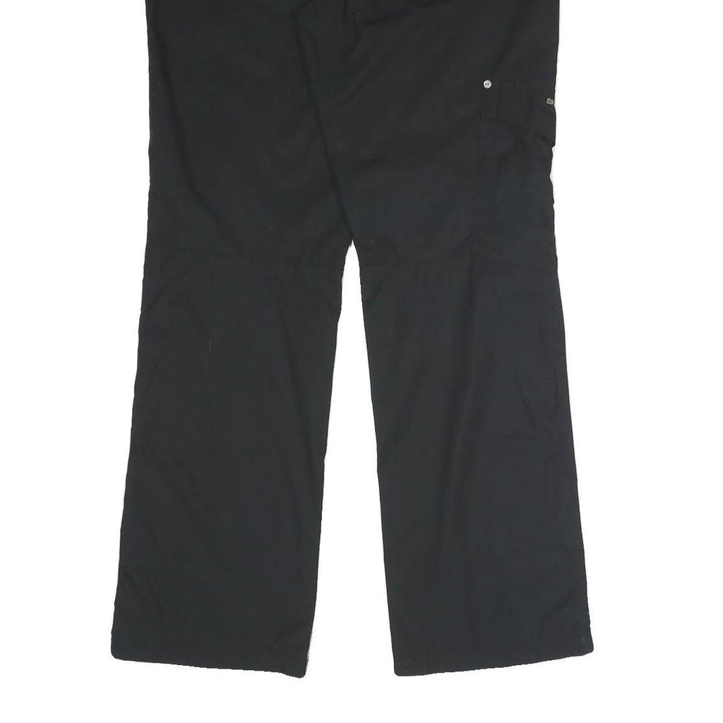 BELOWZERO Mens Cotton Blend Black Relaxed Straight Trousers W32 L32 Casual Zip