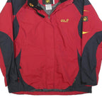 JACK WOLFSKIN Womens Red & Navy Outdoor Jacket UK 18 Polyester Blend Zip