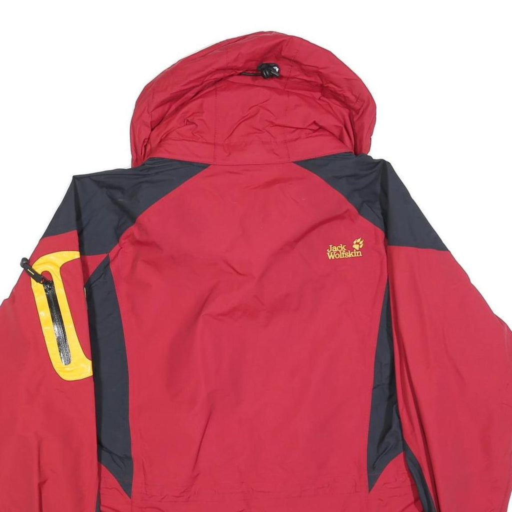 JACK WOLFSKIN Womens Red & Navy Outdoor Jacket UK 18 Polyester Blend Zip