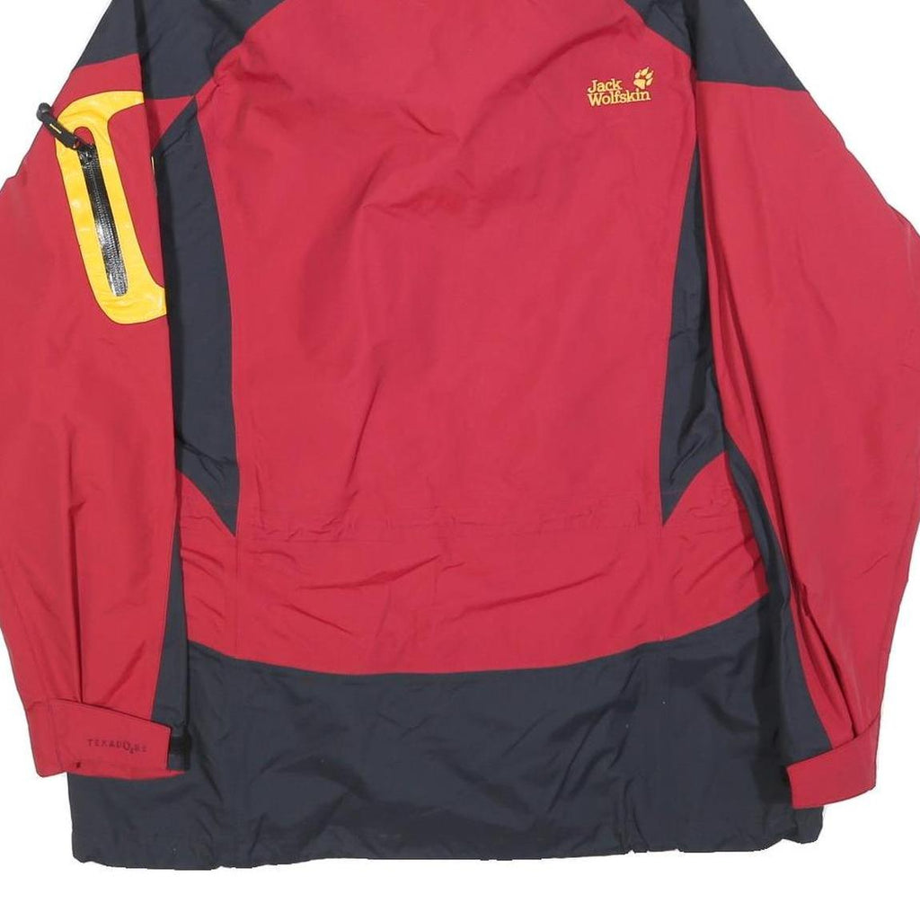 JACK WOLFSKIN Womens Red & Navy Outdoor Jacket UK 18 Polyester Blend Zip