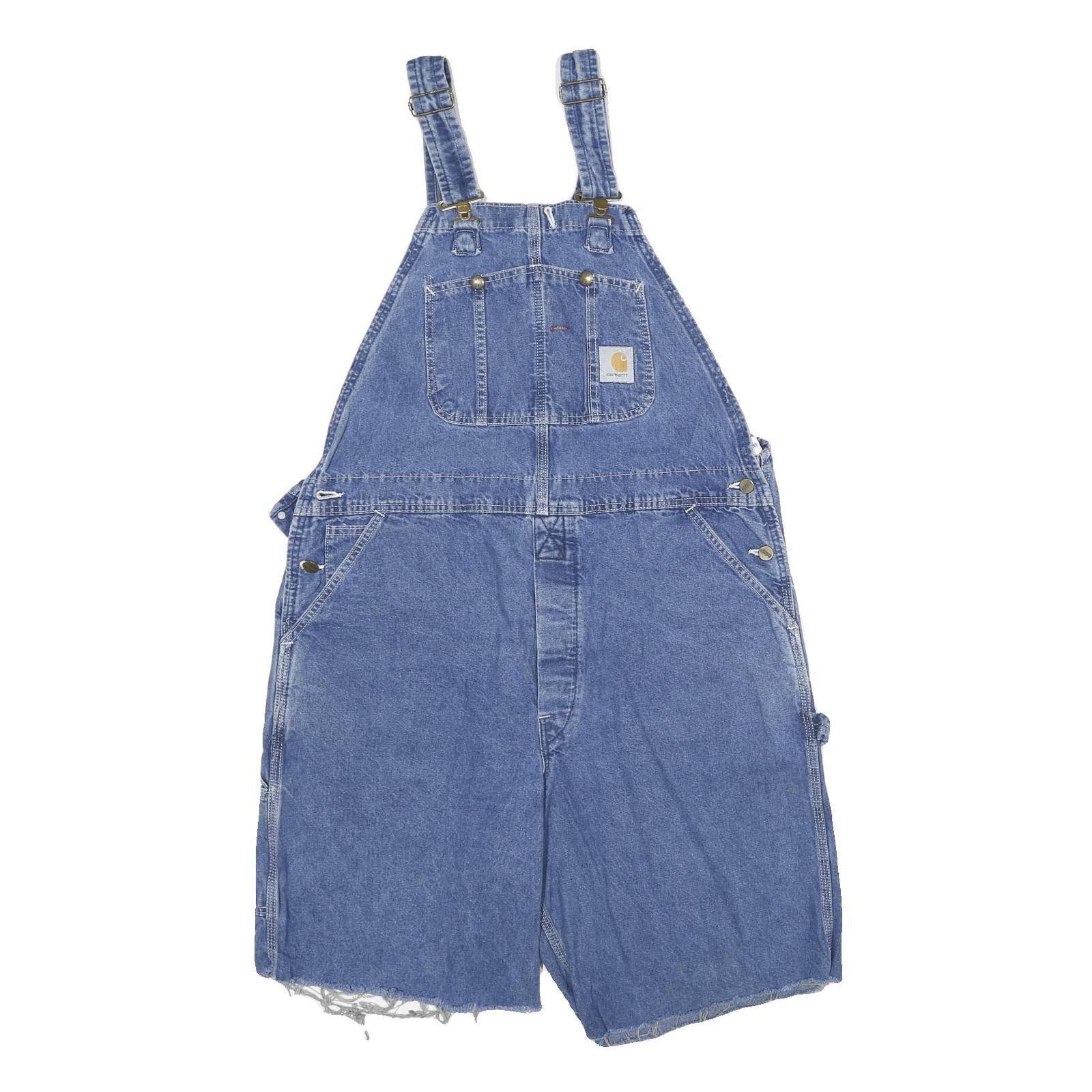 CARHARTT Mens Blue Cotton Denim Relaxed Dungarees XL W40 L11 Casual Workwear