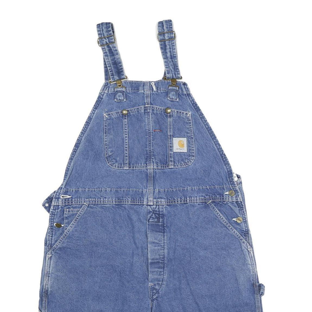 CARHARTT Mens Blue Cotton Denim Relaxed Dungarees XL W40 L11 Casual Workwear