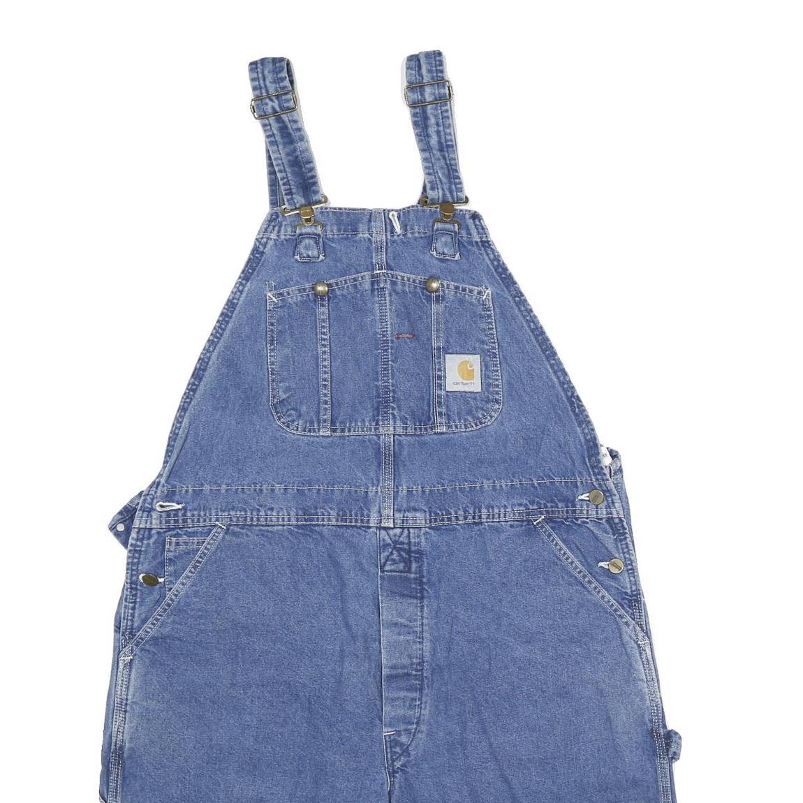 CARHARTT Mens Blue Cotton Denim Relaxed Dungarees XL W40 L11 Casual Workwear