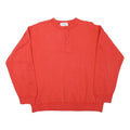 COMPAGNIE DE CALINOFNIE Mens Red Henley L Cotton Blend Casual Sweatshirt