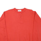 COMPAGNIE DE CALINOFNIE Mens Red Henley L Cotton Blend Casual Sweatshirt