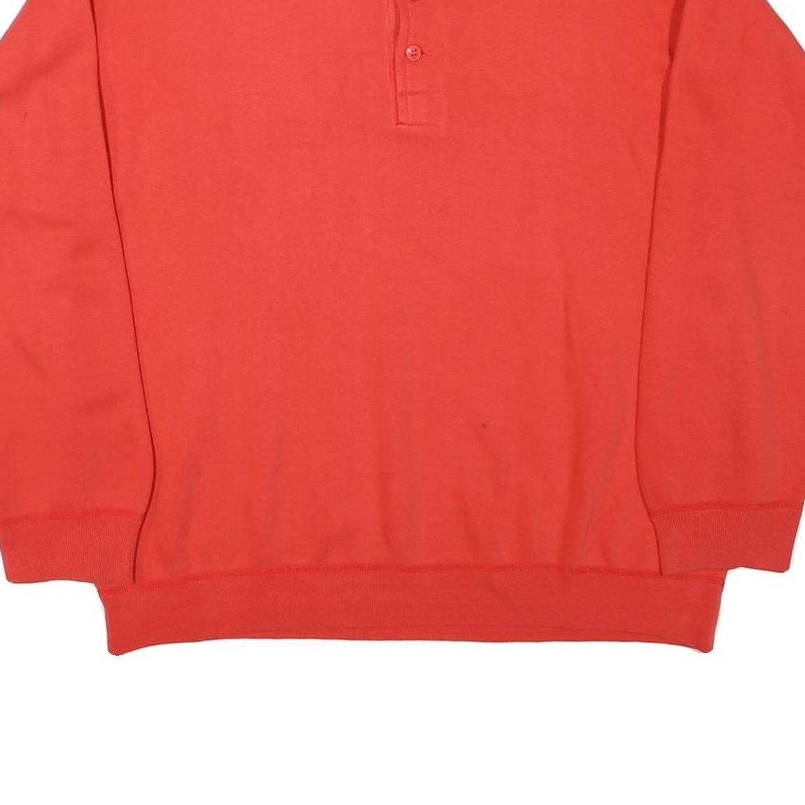 COMPAGNIE DE CALINOFNIE Mens Red Henley L Cotton Blend Casual Sweatshirt