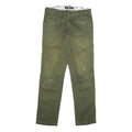 DICKIES Mens Slim Jeans Green Cotton Blend Zip W30 L27 Workwear Utility Style