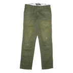 DICKIES Mens Slim Jeans Green Cotton Blend Zip W30 L27 Workwear Utility Style