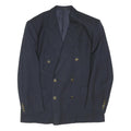 PKZ Mens Navy Blue Wool Double Breasted L Jacket Button Classic Blazer
