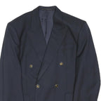 PKZ Mens Navy Blue Wool Double Breasted L Jacket Button Classic Blazer