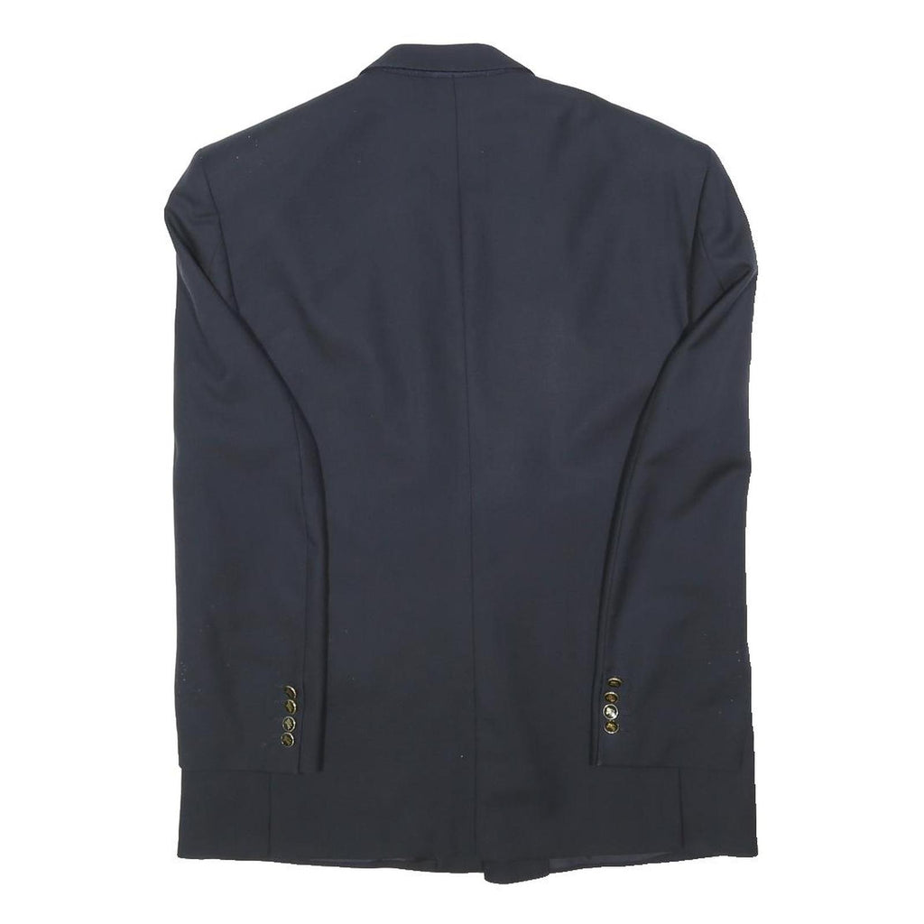 PKZ Mens Navy Blue Wool Double Breasted L Jacket Button Classic Blazer