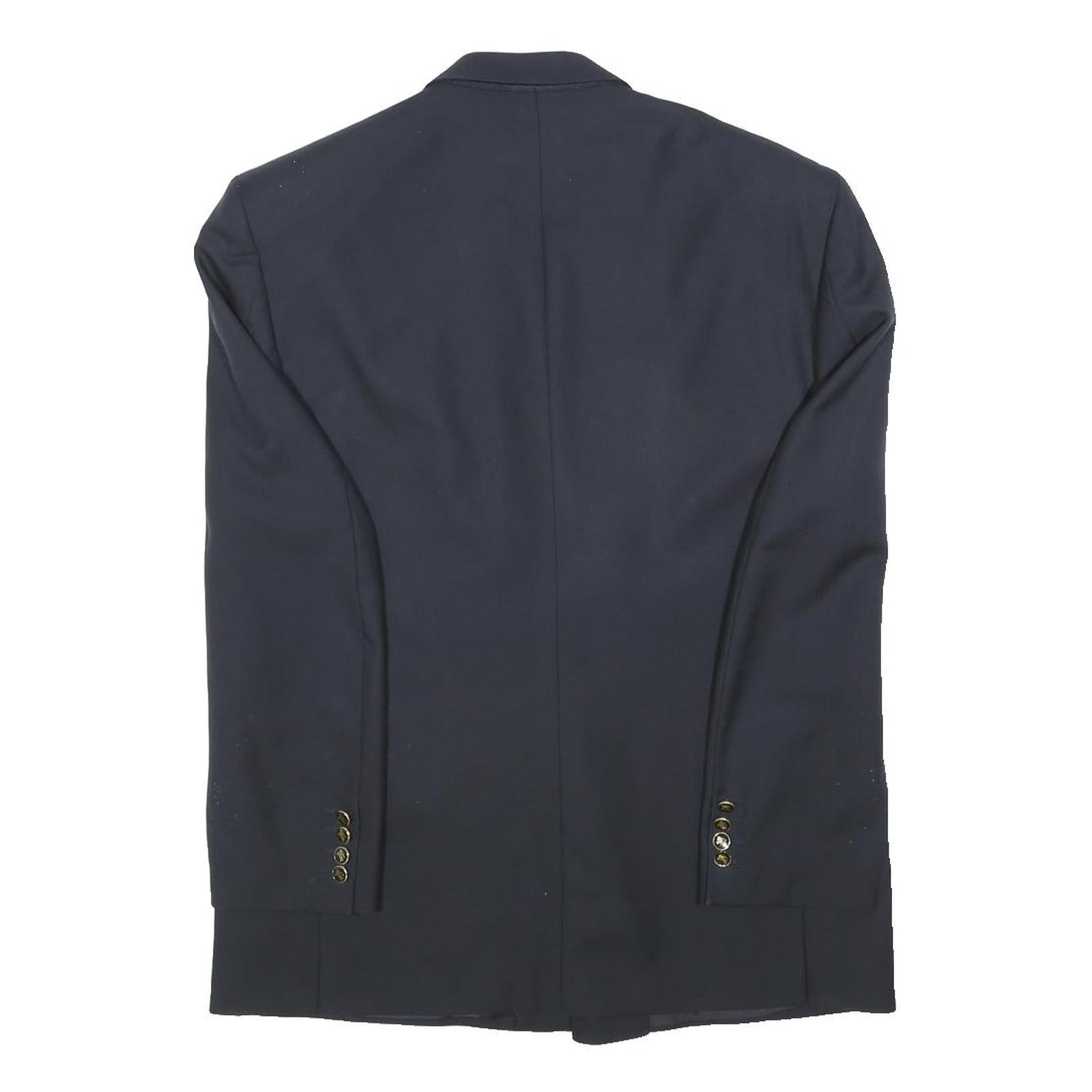 PKZ Mens Navy Blue Wool Double Breasted L Jacket Button Classic Blazer