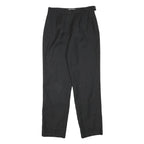 CHADWICKS Womens Wool Black Relaxed Straight Trousers W27 L28 Classic Formal