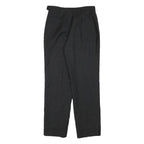 CHADWICKS Womens Wool Black Relaxed Straight Trousers W27 L28 Classic Formal