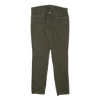 LEVI'S Womens Slim Fit Skinny Jeans Olive Cotton Blend Zip W33 L31 Studded Trim