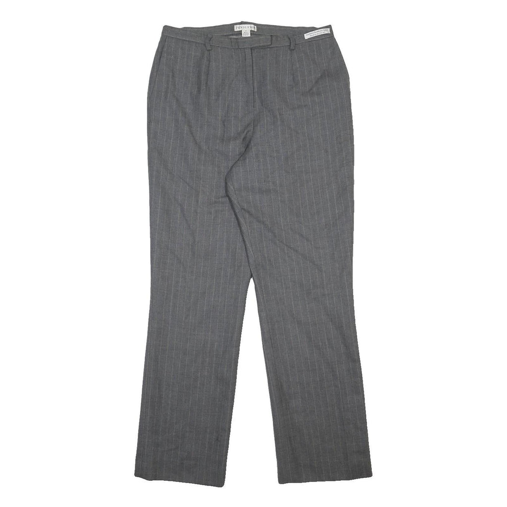 PENDLETON Mens Wool Grey Pinstripe Regular Straight Trousers W30 L30 Classic