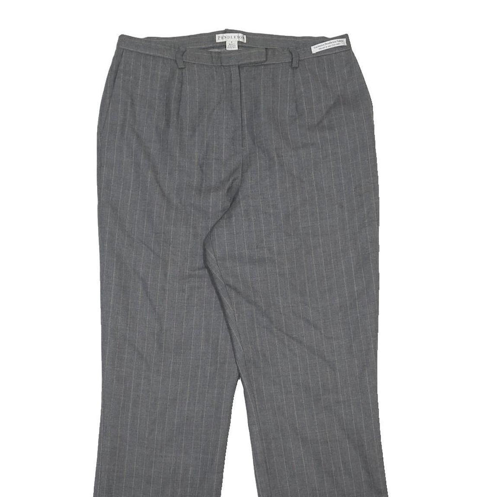 PENDLETON Mens Wool Grey Pinstripe Regular Straight Trousers W30 L30 Classic