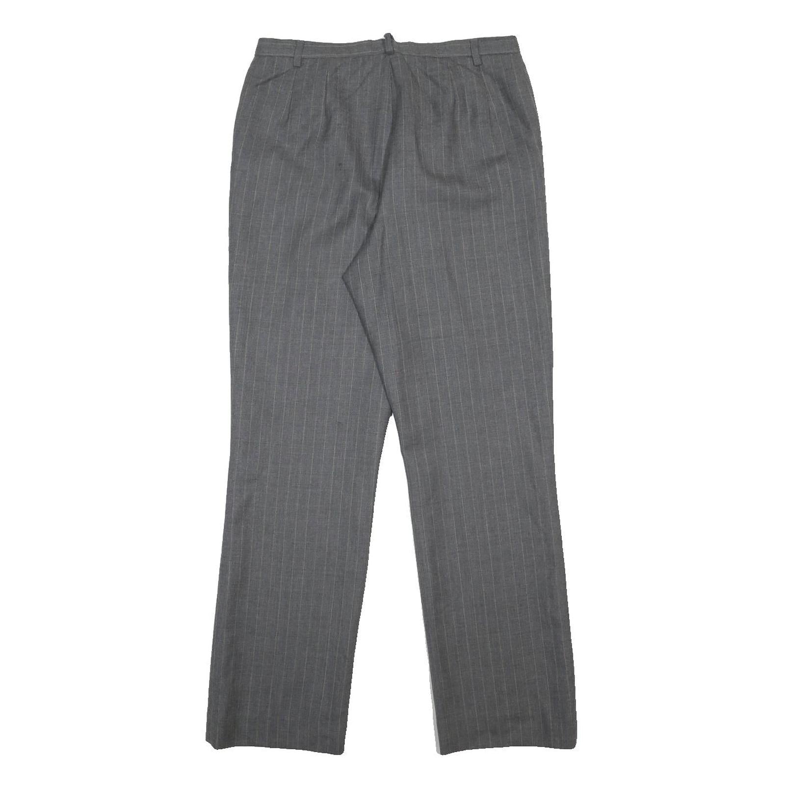 PENDLETON Mens Wool Grey Pinstripe Regular Straight Trousers W30 L30 Classic