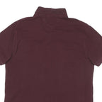 TOMMY HILFIGER Mens Maroon Short Sleeve Polo Shirt S Basic Cotton Blend