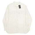 LEVI'S Mens White Cotton Shirt L Button Pocket Casual Workwear