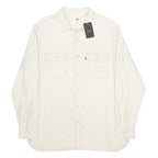LEVI'S Mens White Cotton Shirt L Button Pocket Casual Workwear