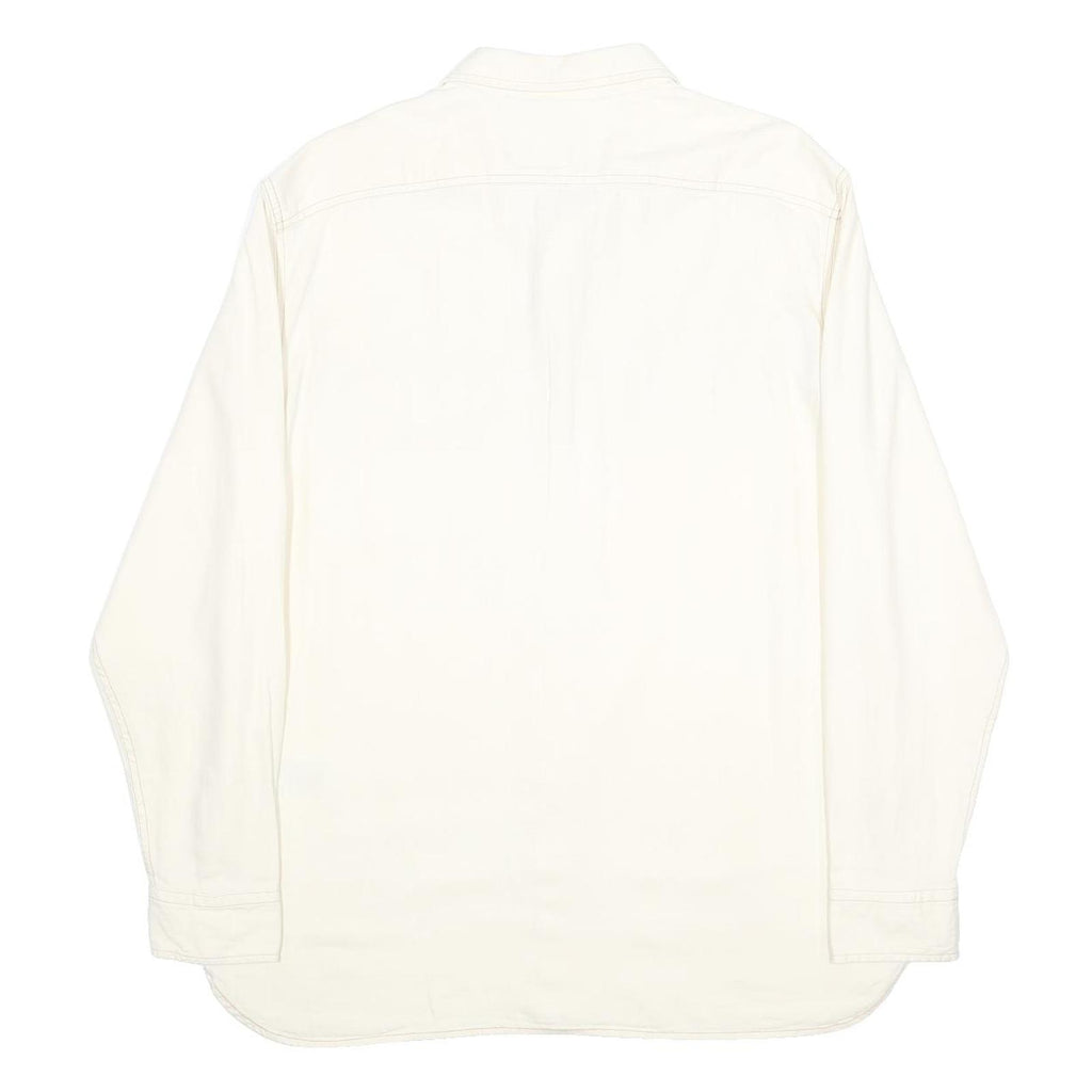 LEVI'S Mens White Cotton Shirt L Button Pocket Casual Workwear