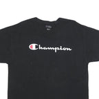 CHAMPION Mens Black L Short Sleeve Crew Neck Logo Cotton Blend T-Shirt