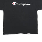 CHAMPION Mens Black L Short Sleeve Crew Neck Logo Cotton Blend T-Shirt