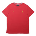 CREW CLOTHING Mens Red XL T-Shirt Short Sleeve Crew Neck Small Gold Logos