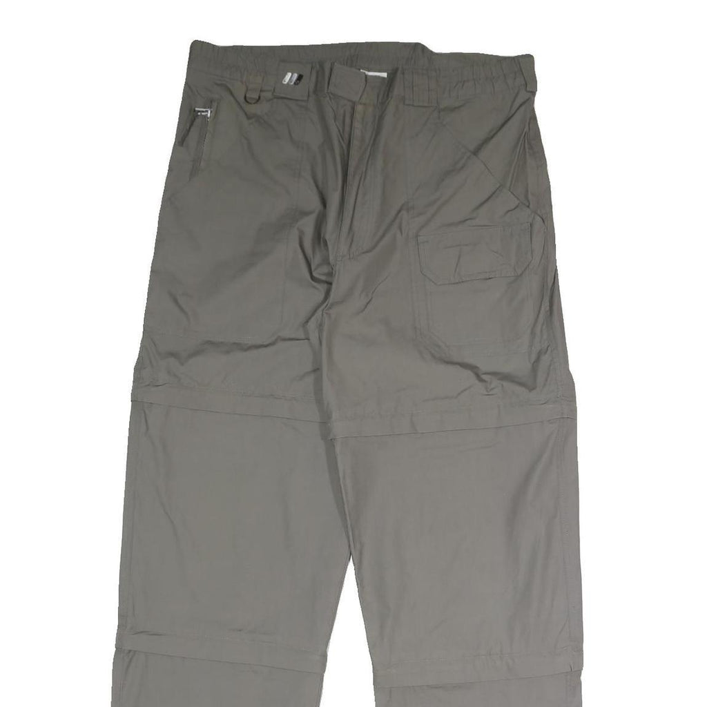 LETS GO Mens Cotton Blend Grey Relaxed Straight Trousers W38 L33 Casual Utility