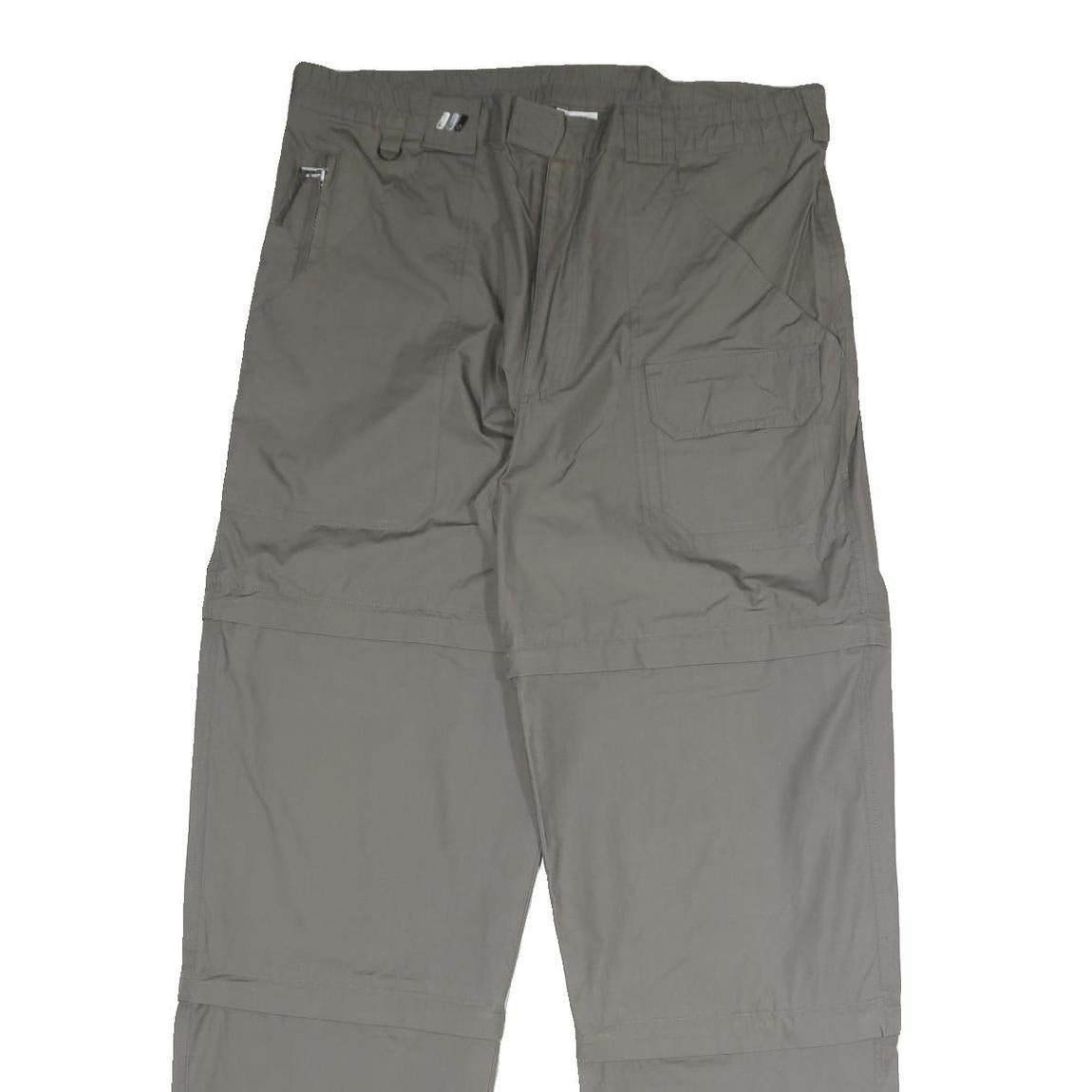 LETS GO Mens Cotton Blend Grey Relaxed Straight Trousers W38 L33 Casual Utility