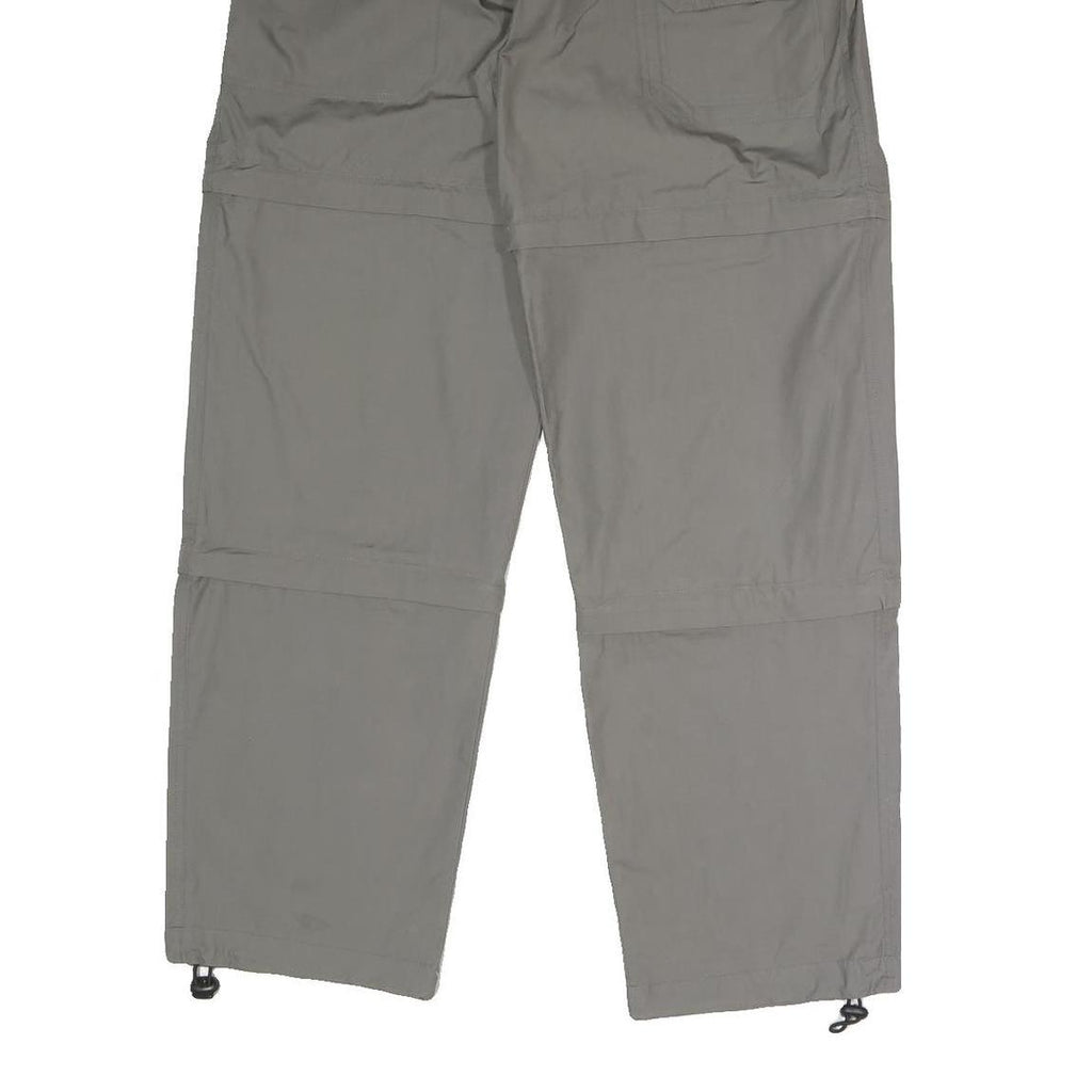 LETS GO Mens Cotton Blend Grey Relaxed Straight Trousers W38 L33 Casual Utility