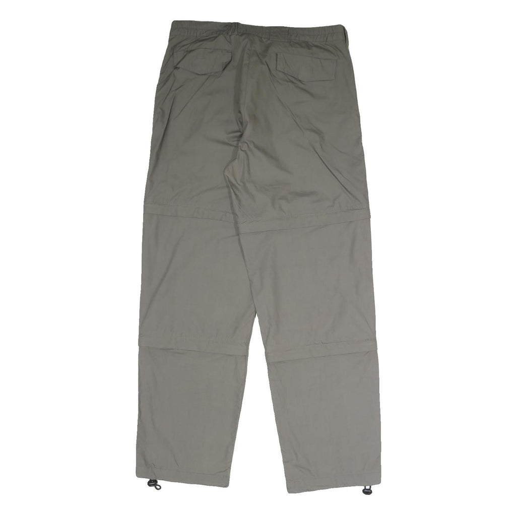 LETS GO Mens Cotton Blend Grey Relaxed Straight Trousers W38 L33 Casual Utility